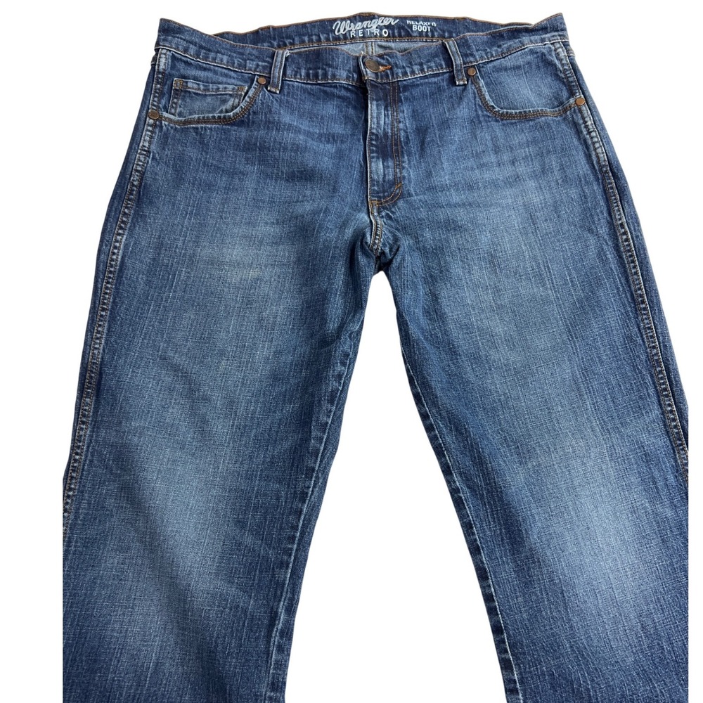 Wrangler Retro Relaxed Fit Boot Cut Denim Jeans Mens Blue Classic Style F20